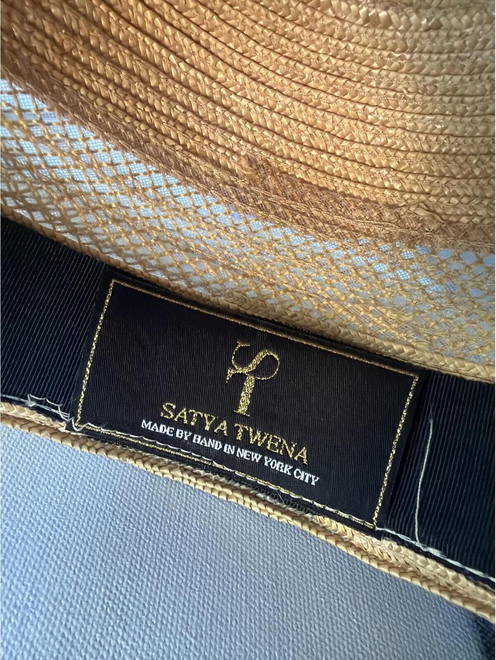 Satya Twena Wide Brim Straw Sun Hat 23" Circumference - Picture 3 of 6